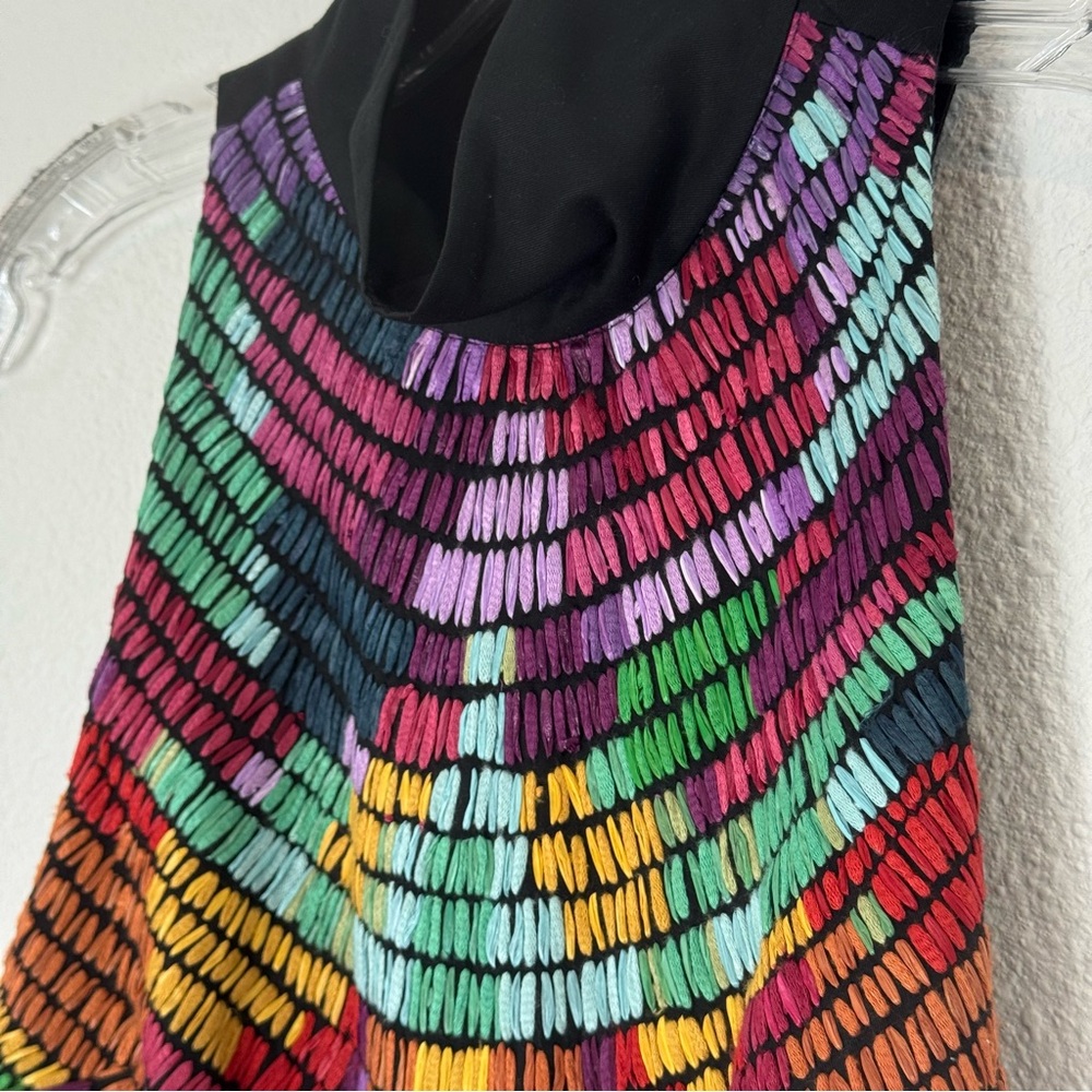 Mara Hoffman Embroidered Mini Dress Multicolor Racerback Fit Flare S - Picture 7 of 14